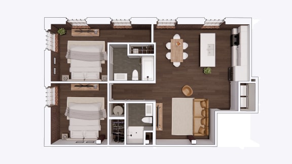 B2.5 Floor Plan at The Mill at Prattville, Alabama