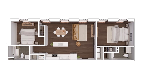 B2.6 Floor Plan at The Mill at Prattville, Prattville, AL