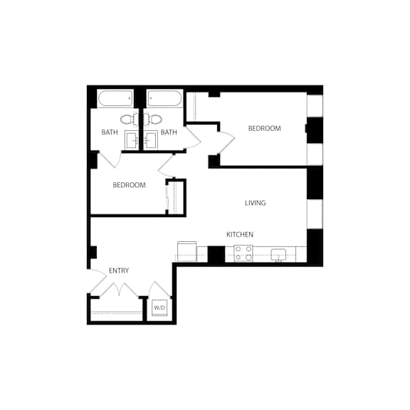B5 Floor Plan at Residences at Delmar Divine, St. Louis, Missouri