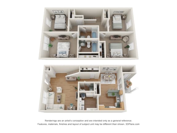  Floor Plan 4 Bedroom Townhome