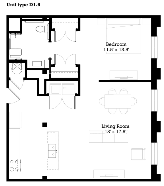 D1.6 Floor Plan at The Mill at Prattville, Prattville, AL, 36067