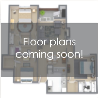 A sign that says "Floor plans coming soon!" is displayed over a floor plan image.