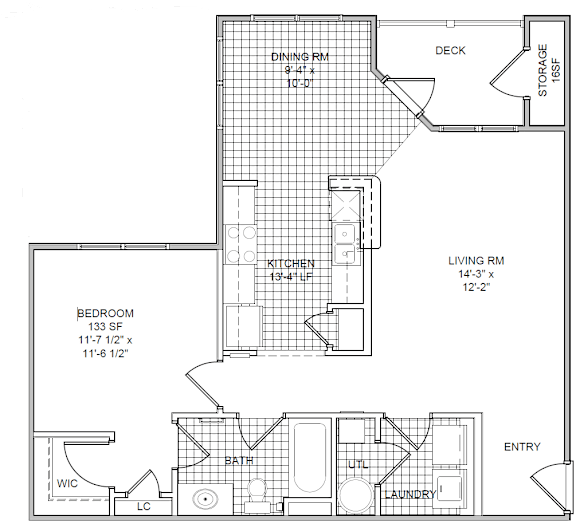 a floor plan of a small house with a bedroom and a living room