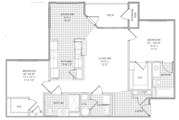 the floor plan of the second level of a 2 story house with a garage