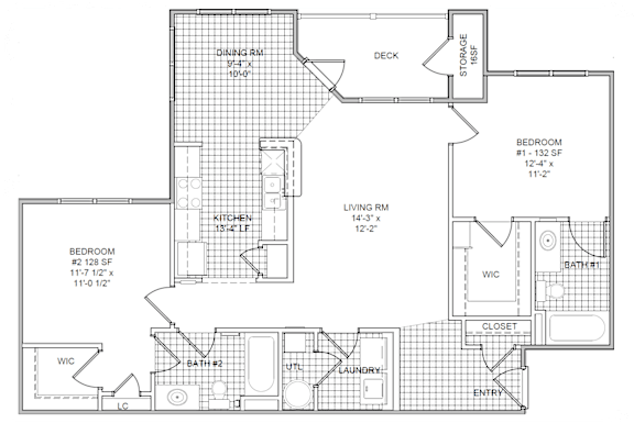 the floor plan of the second level of a 2 story house with a garage