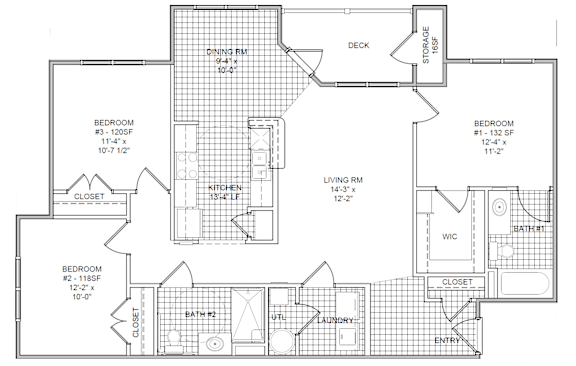 the plan of the second floor of the house showcasing the floor plans of both bedrooms