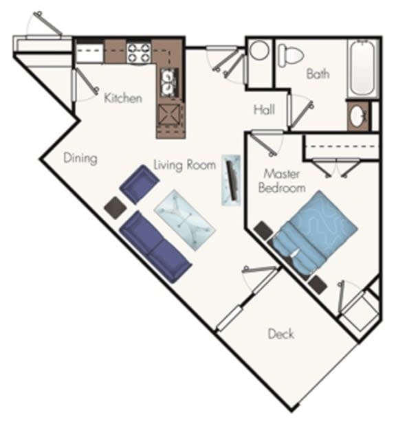 One bedroom floor plan