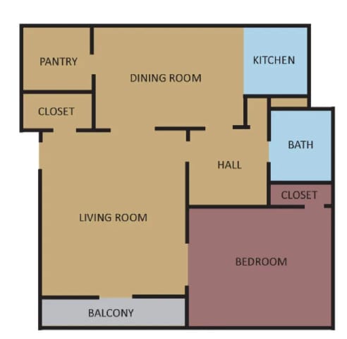 Floor Plan  A diagram of a house layout with labeled rooms.