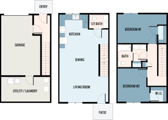 Floor Plan  A floor plan of a home showing the layout of the rooms.