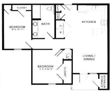 A black and white image of a floor plan for a house.