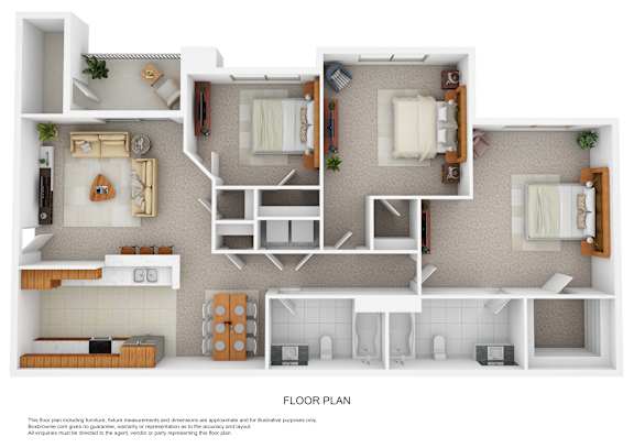a dimensional rendering of a floor plan of a home