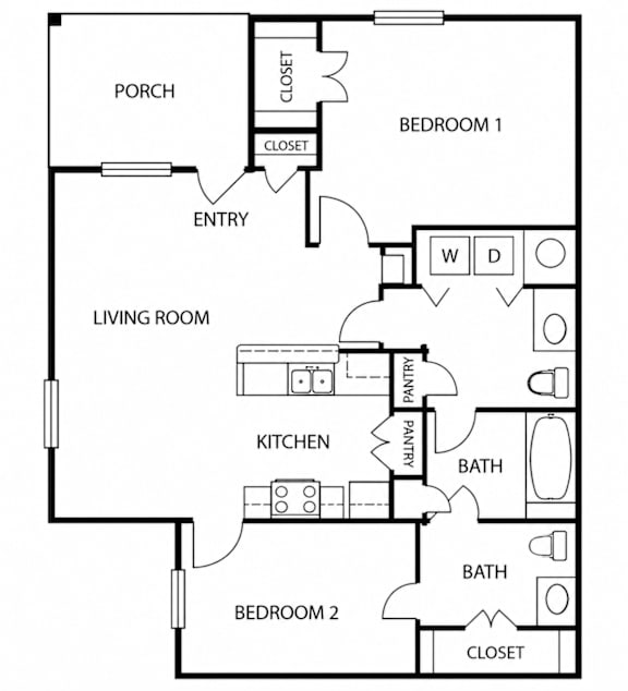 A black and white image of a house floor plan.