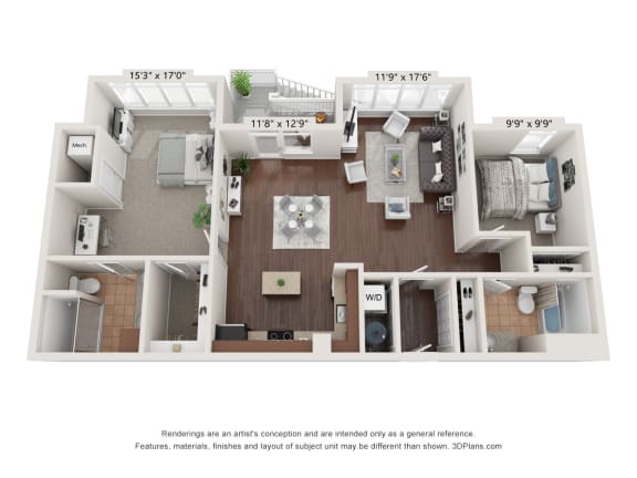 a floor plan of the villas at houston levee west apartments in cordova,