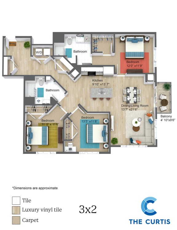 Three Bed Two Bath The Curtis Apartments in Bellingham