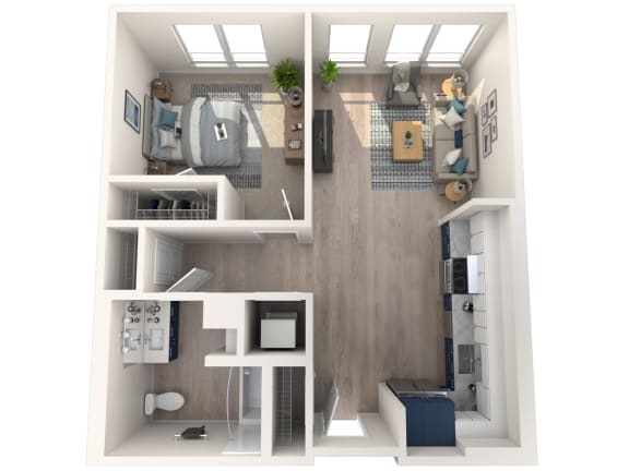 floor plan of a universally accessible apartment at the val in billerica