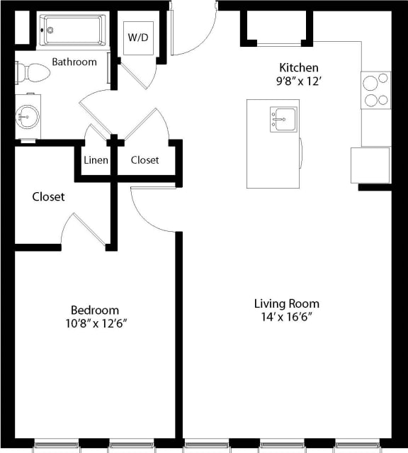 one bedroom floor plan