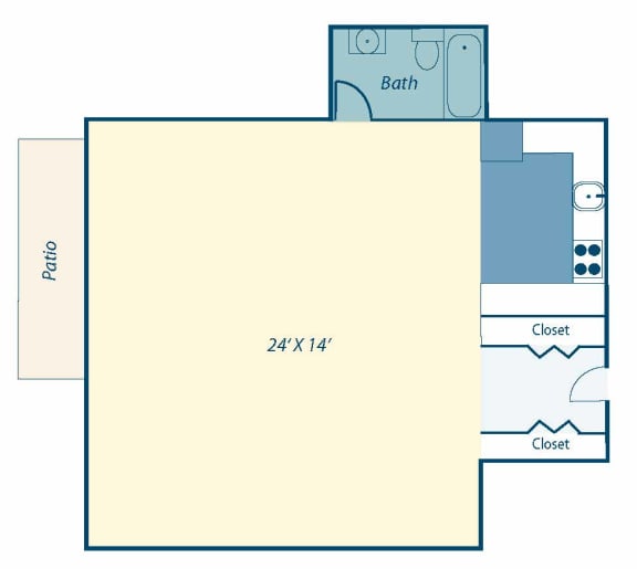 a lower level floor plan with a bedroom and a living room