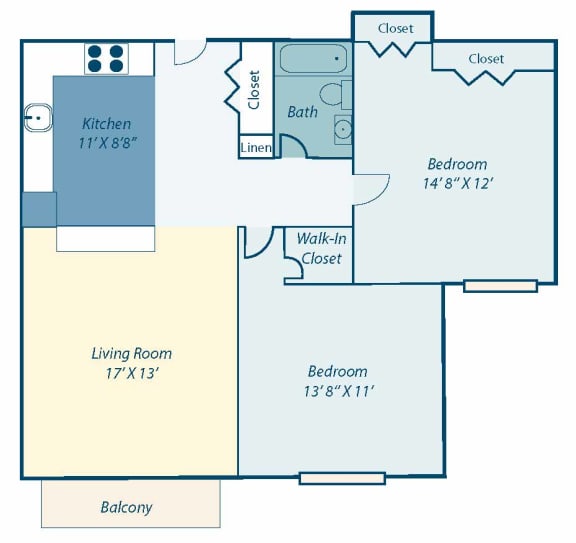 a floor plan of a house with a bedroom and a living room