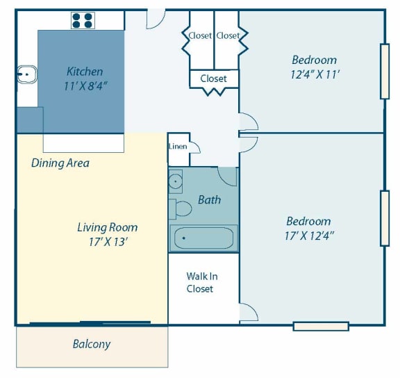 a blueprint of a floor plan of a living room and a dining room
