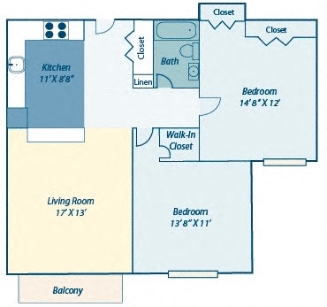 Faxon Commons two bedroom floor plan