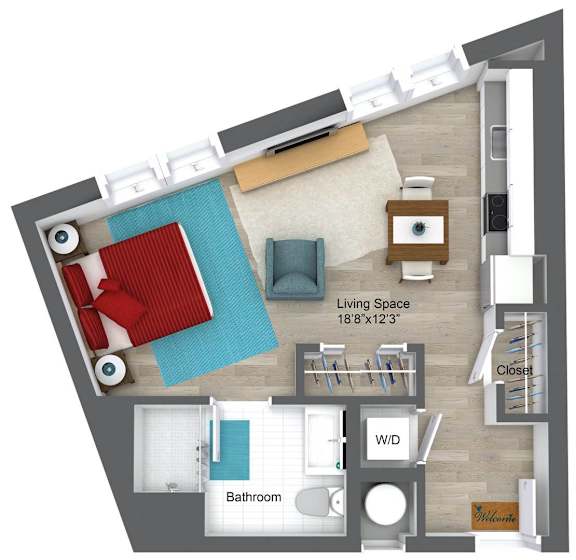 Floor Plan at Union 346, Massachusetts, 02143