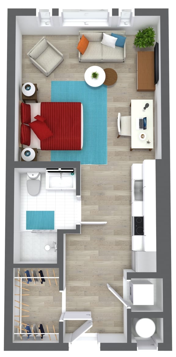 Studio apartment floor plan image