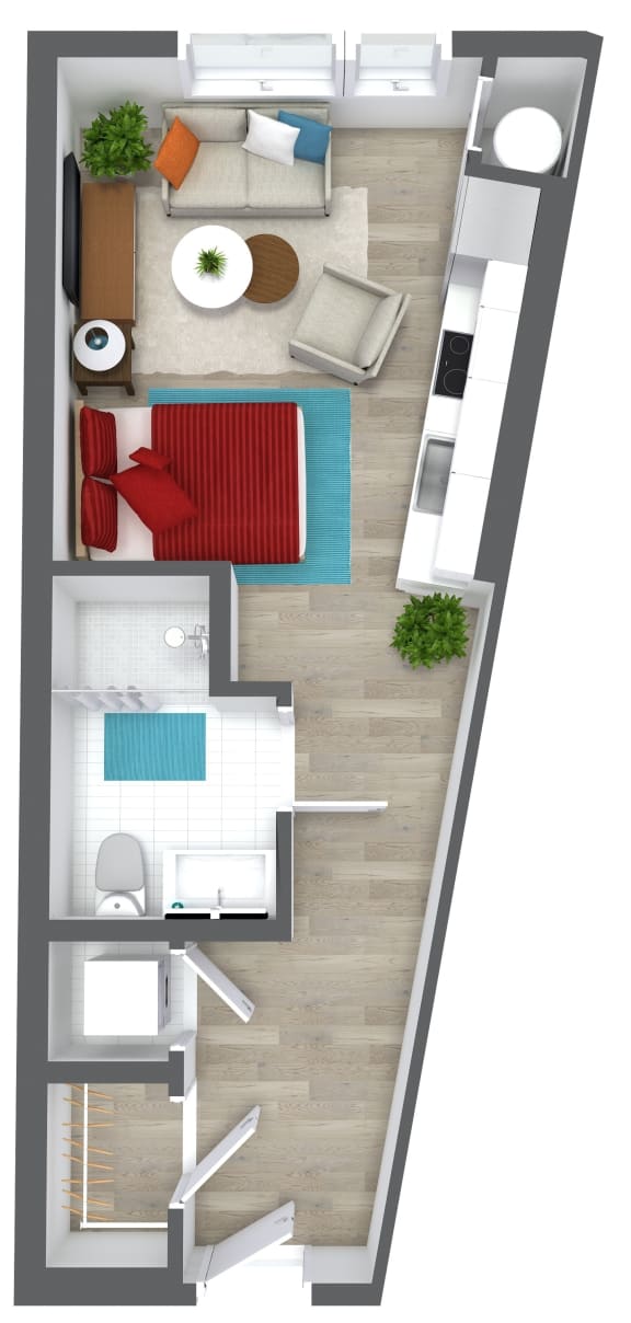 Studio apartment floor plan image