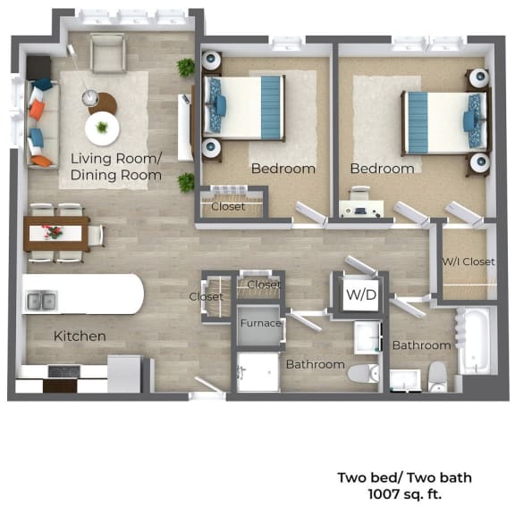 Station Square Apartments in Mansfield Two Bedroom Two Bathroom