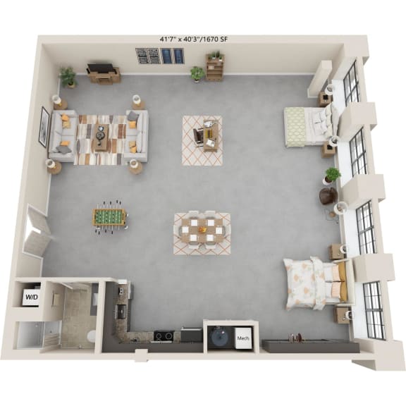 a floor plan of a house with a living room and a dining room