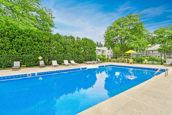 Outdoor swimming pool at Blue Hills Village in Canton, MA