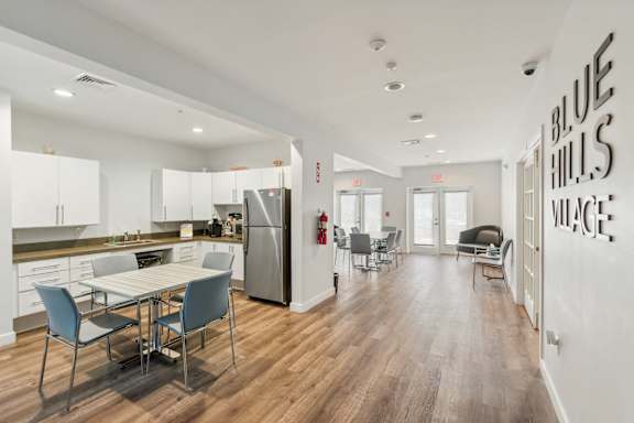 Community room at Blue Hills Village in Canton, MA