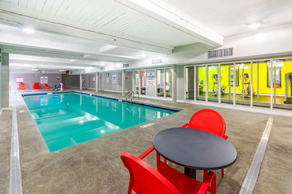 Pool Seating Area at Royal Worcester Apartments, Worcester, Massachusetts