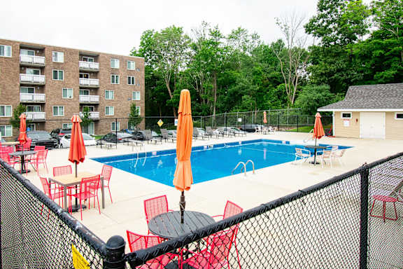 Pool at North Stoughton Village Apartments in Stoughton, MA.