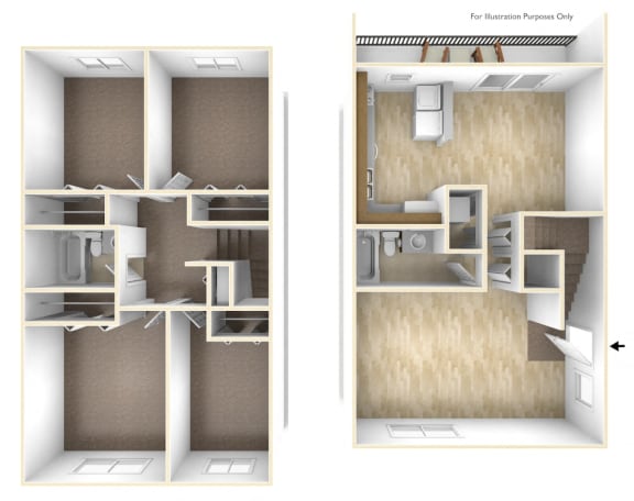 Four Bedroom Apartment Floor Plan Blue Ridge Estates.