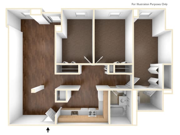 Three Bedroom Apartment Floor Plan Robinson Cuticura Mill Apartments.