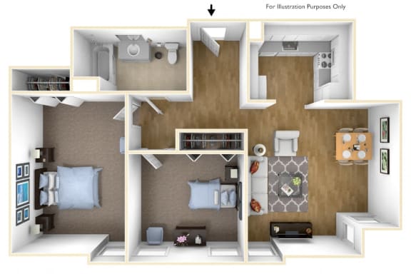 Two Bedroom FloorPlan at Chapman House, E. Boston, Massachusetts