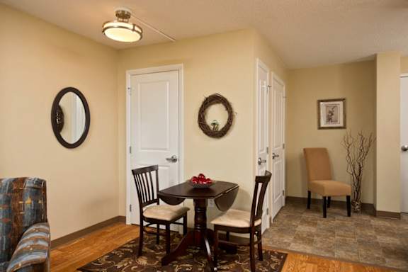 Apartment dining room at Ohav Sholom Apartments in Albany, NY.