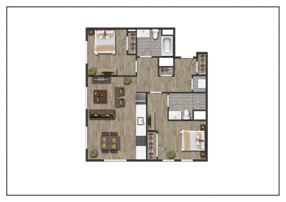 Floor Plan  a floor plan of a house with a wooden floor at North Square Apartments at The Mill District, Amherst  Massachusetts