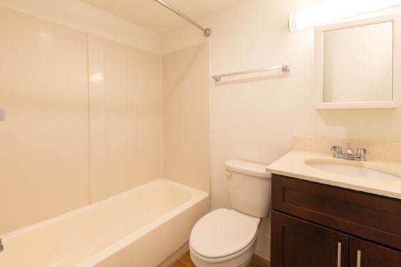 a bathroom with a toilet sink and bathtub