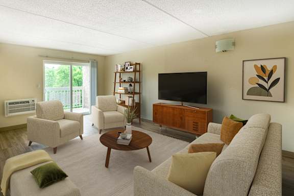 Private Patio/Balcony (select homes) at North Stoughton Village Apartments in Stoughton, MA.