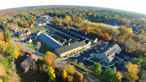 Building Aerial view at Ames Shovel Works Apartments, North Easton, MA, 02356