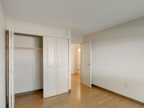 Hardwood Flooring in Bedroom at Berkshire Peak Apartments in Pittsfield, MA.