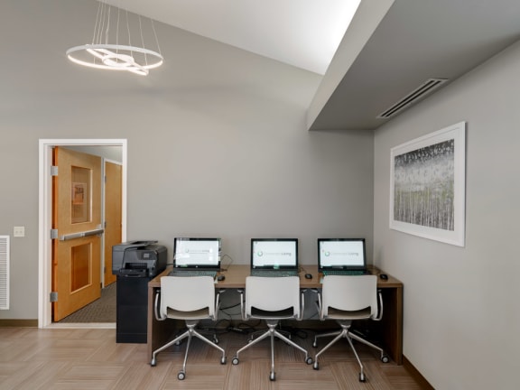Community computer room at Berkshire Peak Apartments, Pittsfield, Massachusetts