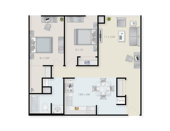 Two Bedroom One Bath at Bates Hill Apartments, Pittsburgh, 15213