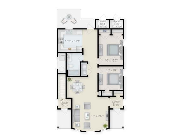 Apartment Floorplan B. at Center Court Apartments, New York