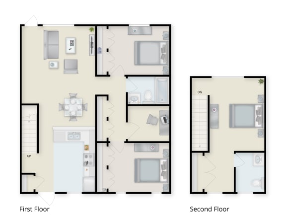 Floor Plan  Three Bedroom One Half Bathroom Floor Plan. at Cornerstone Townhomes, New York, 14305