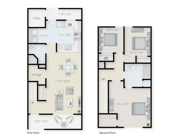 Three Bedroom Two Bath Townhome at Creekwood Apartments, Watertown, 13601