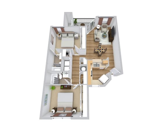 Two Bedroom Two Bathroom Apartment Floor Plan Layout Fisherman&#x27;s Landing Ormond Beach FL.