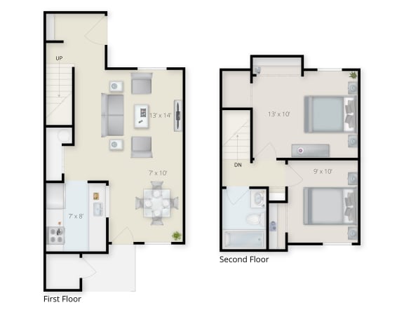 Two Bedroom One Bathroom Floorplan  at Lititz Manor, Lititz, PA, 17543