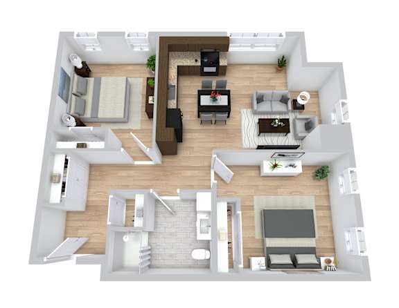 2 Bedroom Floor plan at Leefort Terrace, Salem, MA, Massachusetts , 01970